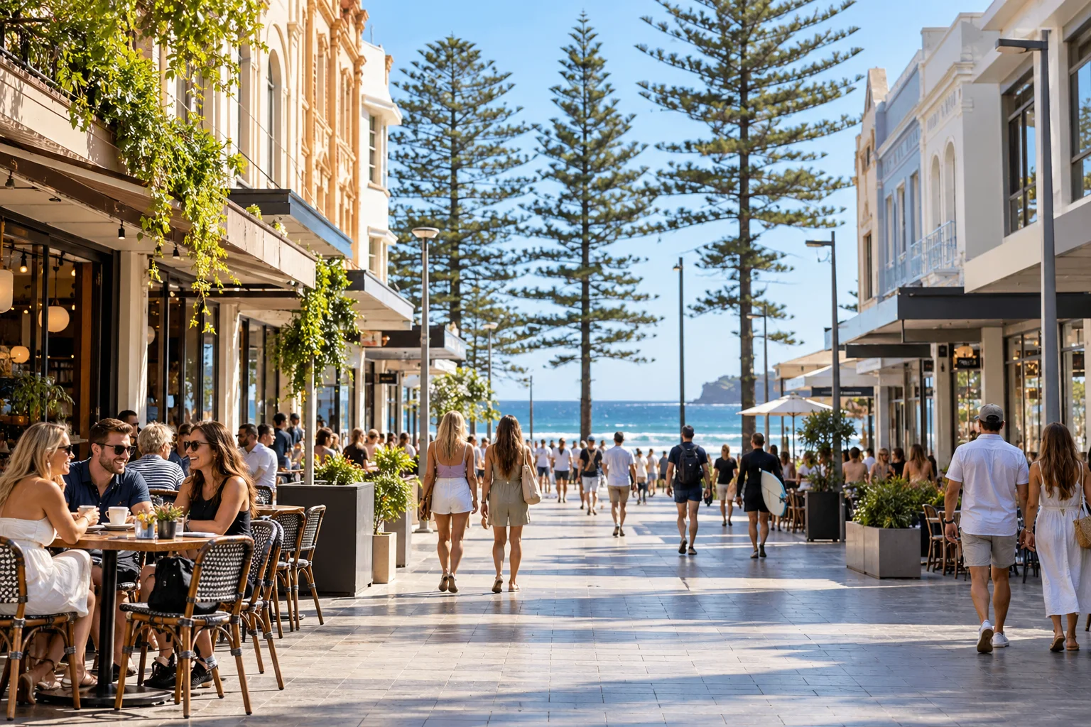 Illustrative Manly destination scene: The Corso & beyond